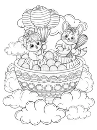 Baby animals baking on clouds