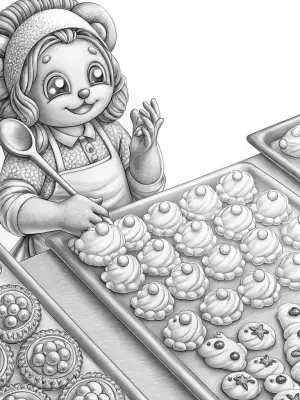 Jigglypuff baking cloud pastries coloring pages