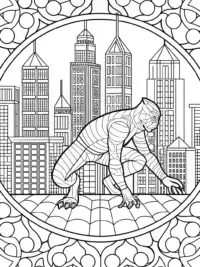 Black Panther exploring a city