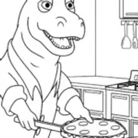 Godzilla cooking pancakes