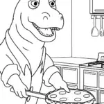 Godzilla cooking pancakes