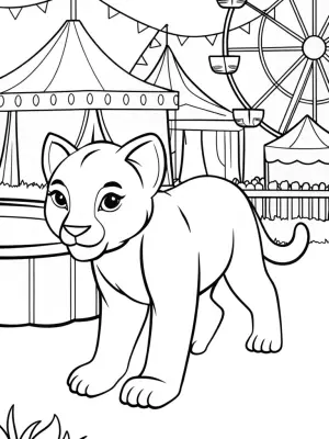 Black Panther at the carnival coloring pages
