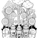 Ninja Turtles in a candy forest