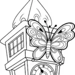 Butterfly timekeeper in a clock tower