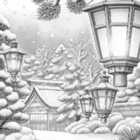 Christmas lantern festival in the snow