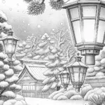 Christmas lantern festival in the snow