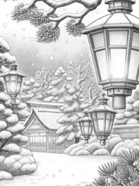 Christmas lantern festival in the snow