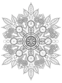Whimsical mandala of timekeepers