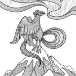 Aurora Mountain Peak Coloring Page