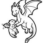 Baby Dragons Take Flight Coloring Page