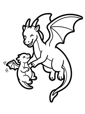Baby Dragons Take Flight Coloring Page coloring pages