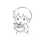 Chibi Ramen Lover Coloring Page
