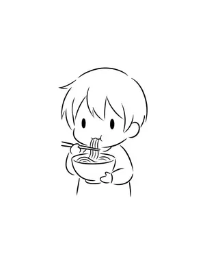 Chibi Ramen Lover Coloring Page coloring pages