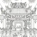 Chinese New Year Temple Coloring Page