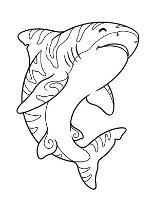 Deep Sea Tiger Shark Coloring Page coloring pages