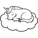 Dreamy Unicorn Cloud Coloring Page
