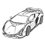 Futuristic Lamborghini Sian Coloring Page