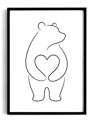 Glowing Heart Bear Coloring Page coloring pages