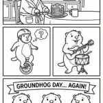 Groundhog Day Fun Coloring Page