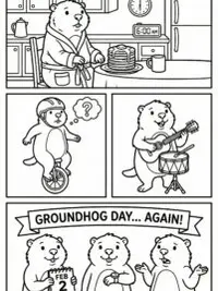 Groundhog Day Fun Coloring Page