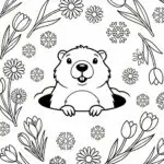 Groundhog’s Winter Wonderland Coloring Page