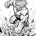 Hulk Smashes Rubble Coloring Page