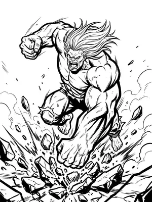 Hulk Smashes Rubble Coloring Page coloring pages