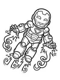Iron Man in Flight Coloring Page