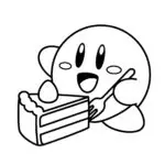 Kirby’s Sweet Treat Coloring Page