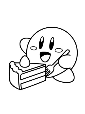 Kirby’s Sweet Treat Coloring Page coloring pages