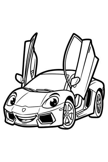 A coloring page of Lamborghini Revuelto Uncovered Coloring Page