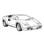 Lamborghini Supercar Classic Coloring Page