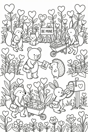 A coloring page of Love Garden Delivery Coloring Page