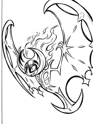Lunala’s Moonlit Flight Coloring Page coloring pages