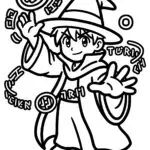 Magic Wizard Spellcaster Coloring Page