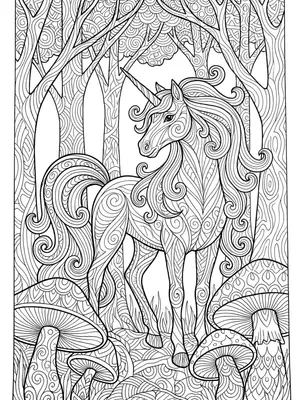 Magical Mushroom Forest Coloring Page coloring pages