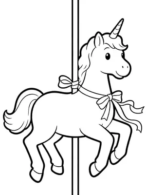 Magical Unicorn Carousel Coloring Page coloring pages