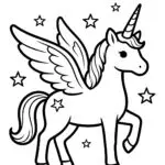 Magical Unicorn Fairy Coloring Page
