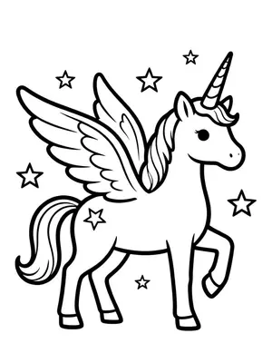 Magical Unicorn Fairy Coloring Page coloring pages