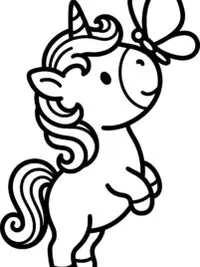 Magical Unicorn Friend Coloring Page