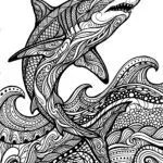Mako Shark Splash Coloring Page