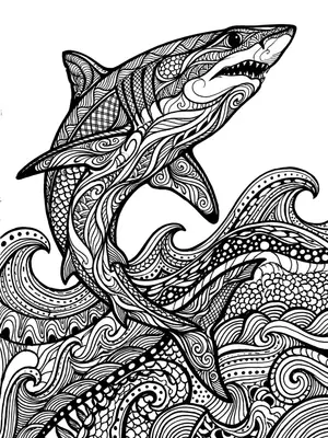 Mako Shark Splash Coloring Page coloring pages
