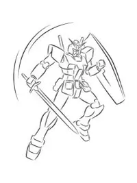 Mecha Battle Scene Coloring Page