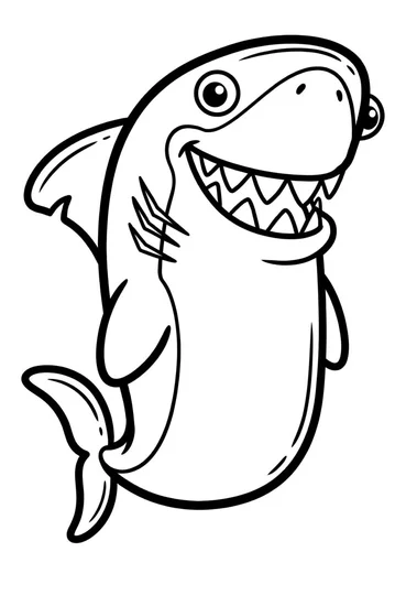 A coloring page of Megalodon Shark Frenzy Coloring Page