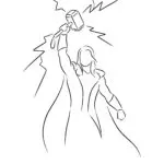 Mighty Thor Strikes Coloring Page