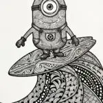 Minion Surf Adventure Coloring Page