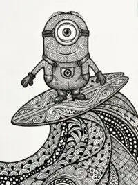 Minion Surf Adventure Coloring Page