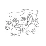 Minion Unicorn Parade Coloring Page