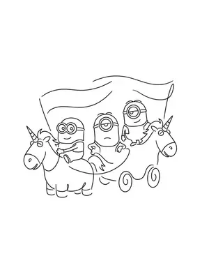 Minion Unicorn Parade Coloring Page coloring pages