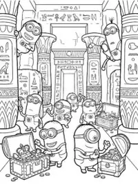 Minions in Egypt Coloring Page